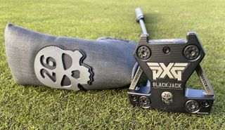 PXG Battle Ready Blackjack Putter with its unique club head design and putter head cover