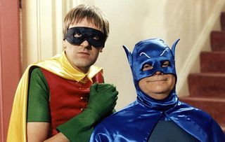 Del and Rodney in Only Fools and Horses dressed as batman and robin