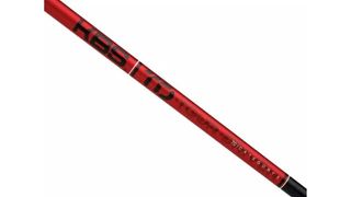 The bright red KBS TD Driver shaft on a white background