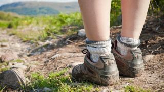 Female hiker’s feet