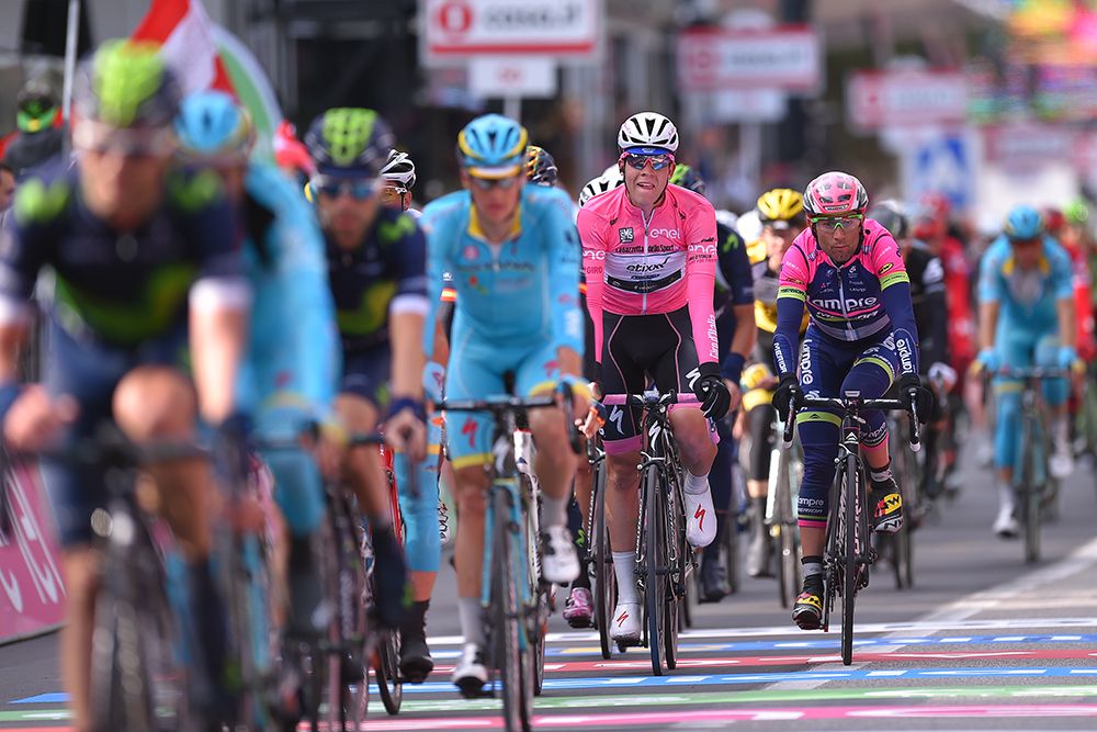 Bob Jungels (Etixx-Quickstep) in the maglia rosa