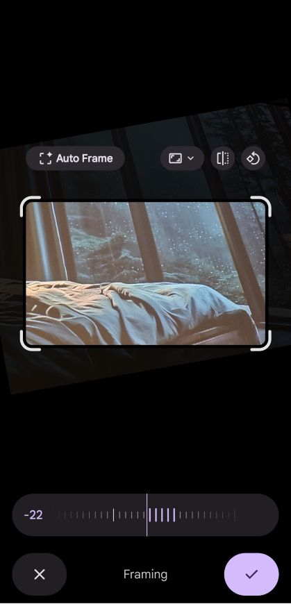 straighten tool in Google Photos app