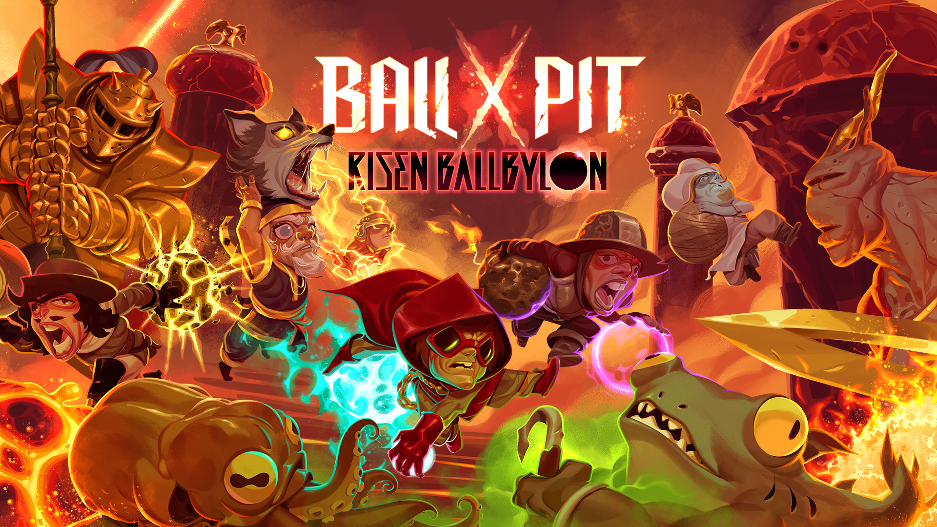 Ball X Pit: Risen Ballbylon art with logo
