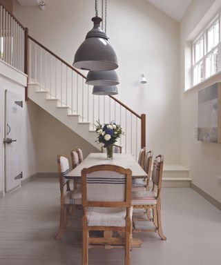 Dining room in Slipper Satin by Farrow & Ball