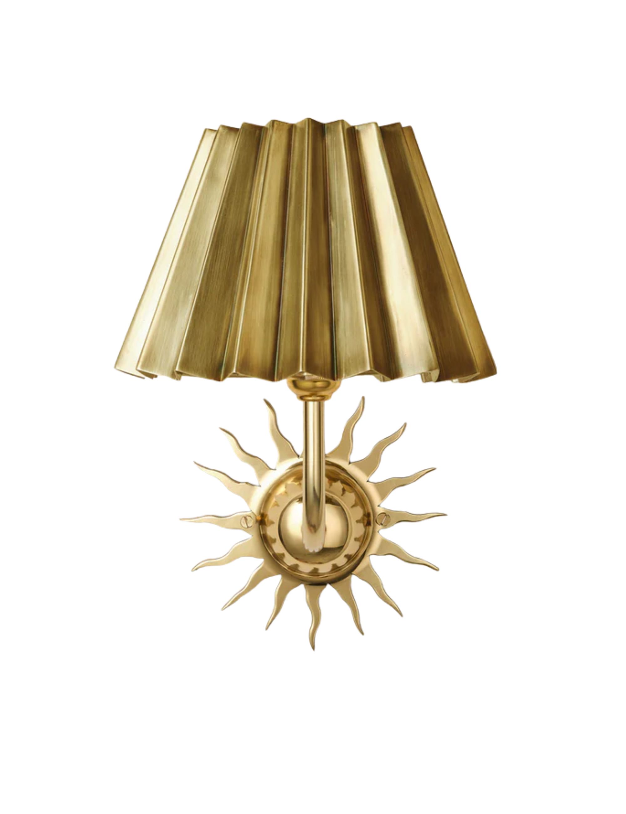 MG&amp;amp;Co., Sunburst Wall Light, Polished Brass