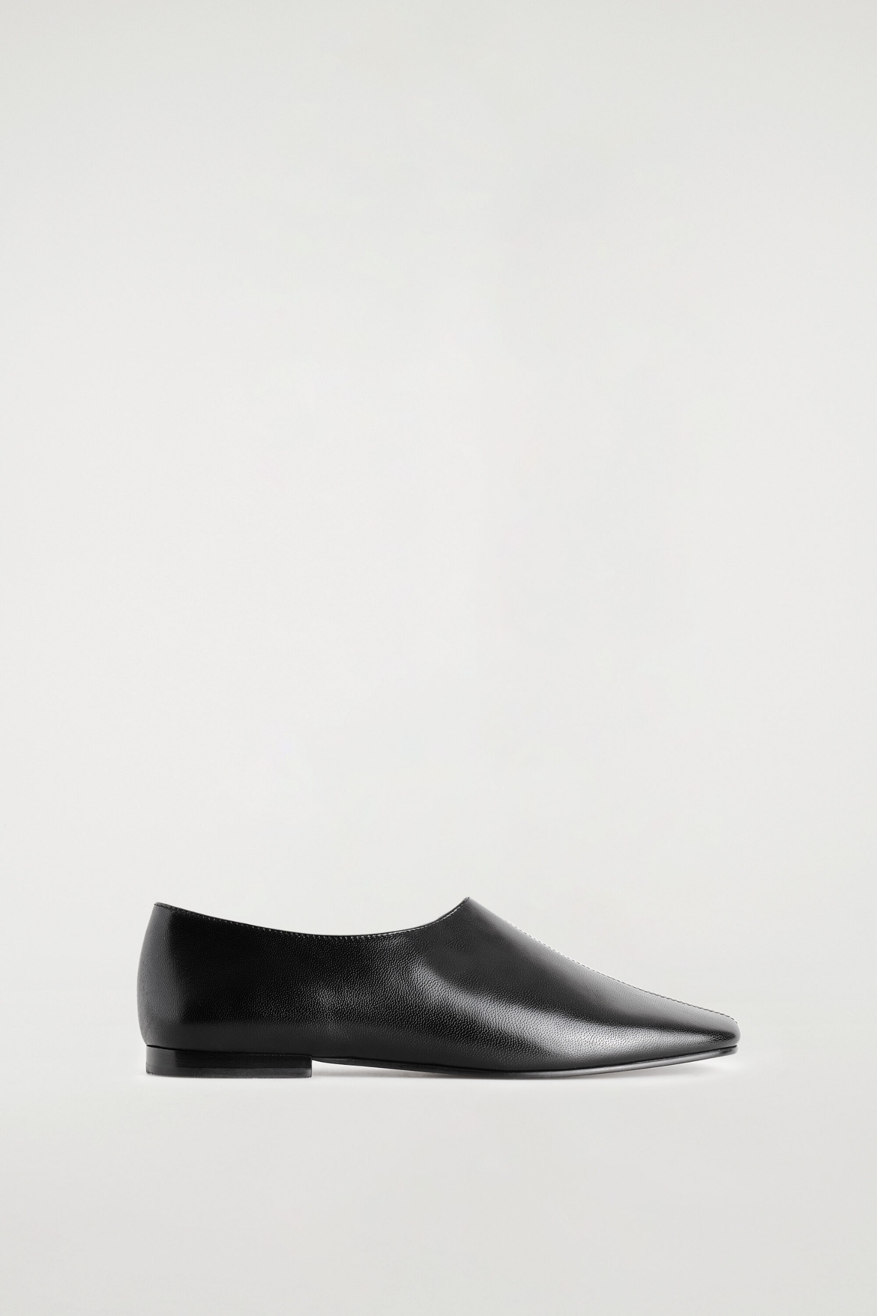 Square-Toe Leather Flats