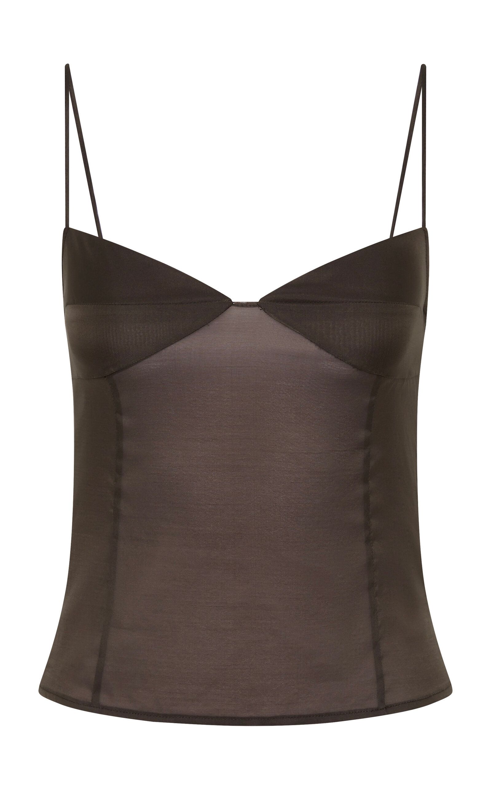 Transparent Silk-Blend Cami Top