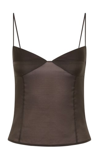 Transparent Silk-Blend Cami Top