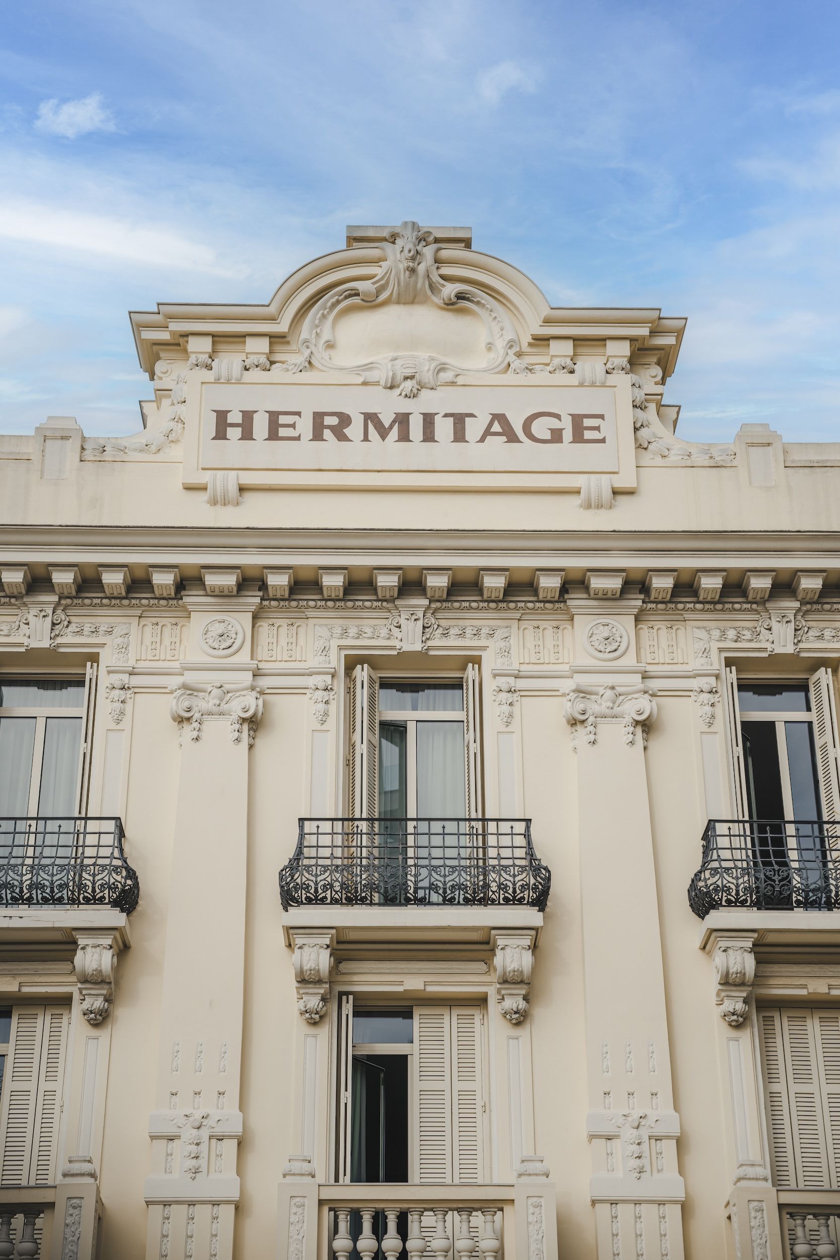 The Belle &Eacute;poque fa&ccedil;ade of the H&ocirc;tel Hermitage Monte-Carlo.