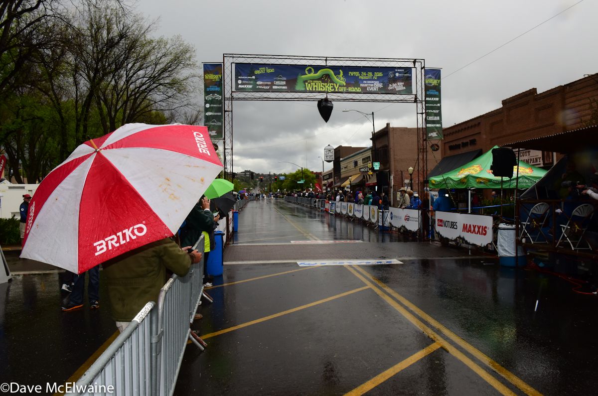 Rain and hail came down just before the women finished racing