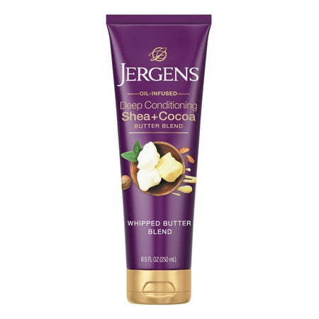 Jergens Deep Conditioning Lotion Shea + Cocoa Whipped Body Butter, Vitamin E, Dry Skin, 8.5 Oz
