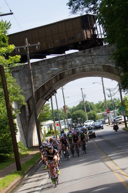The women are about to hit the climb.