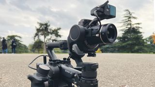 The DJI Ronin 4D resting on concrete