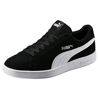 Puma Unisex Puma Smash V2 Sneakers, Puma Black-Puma White-Puma Silver, 10.5 Uk