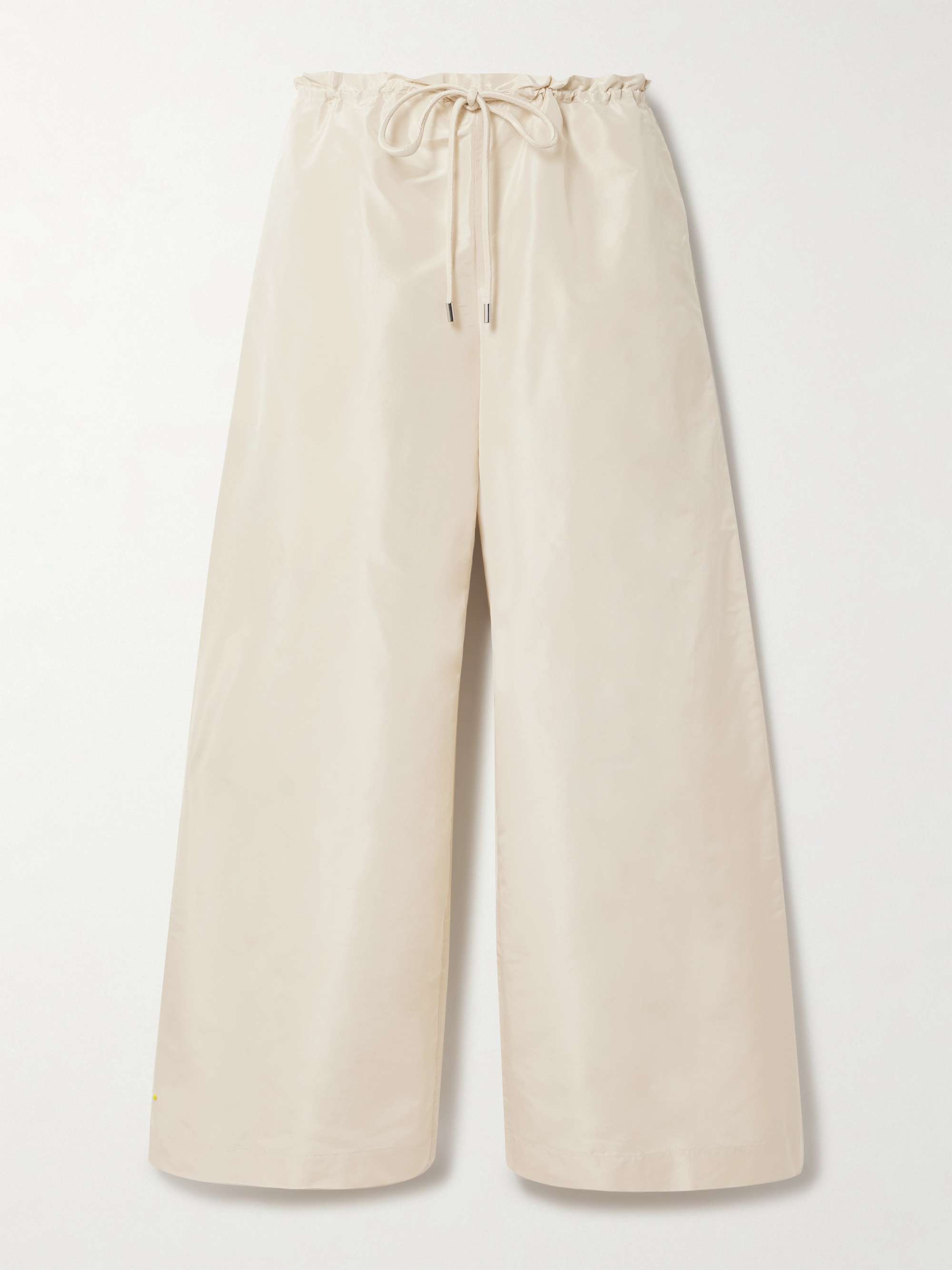 Wesley Gathered Silk-Taffeta Wide-Leg Pants