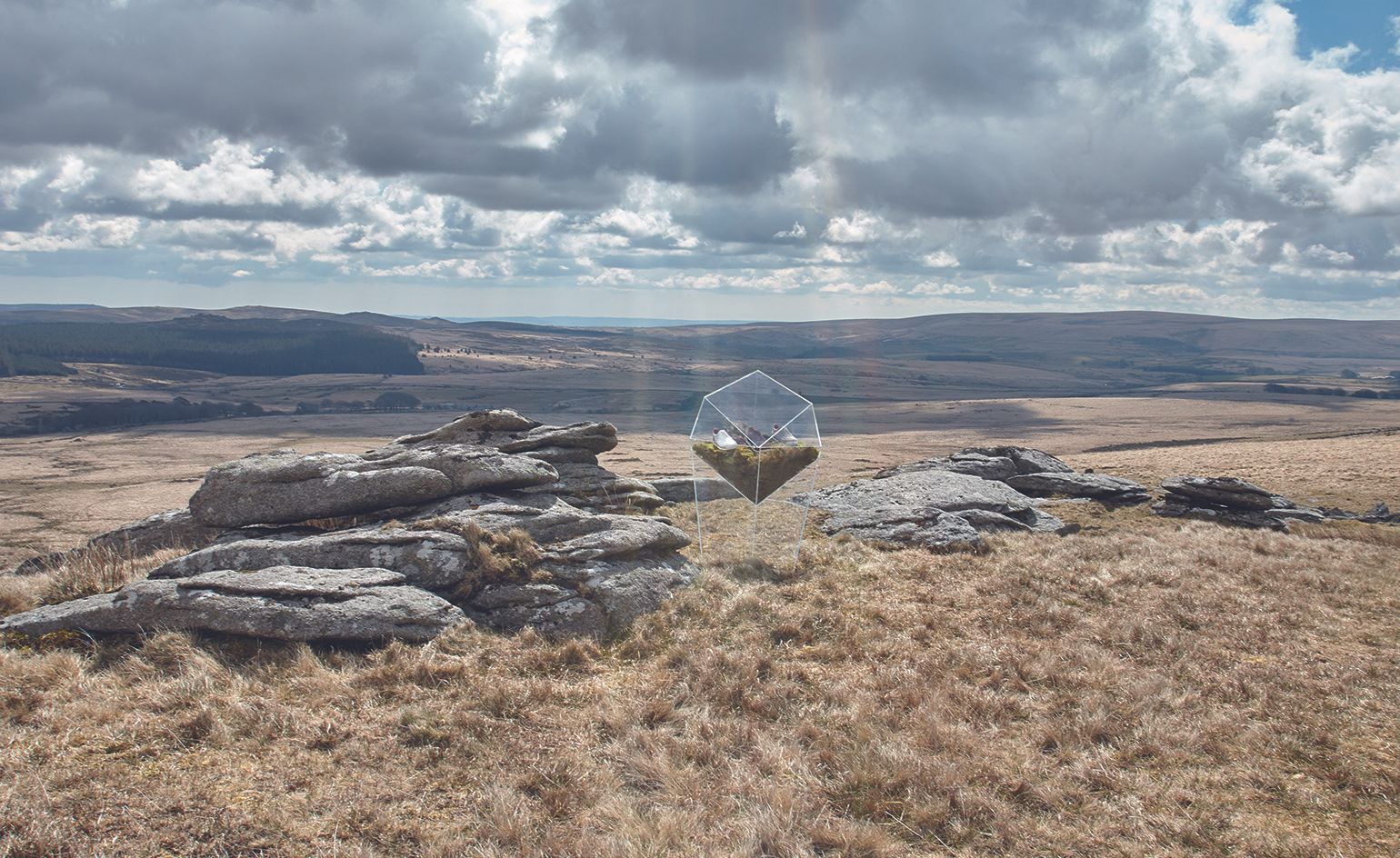 A plinth displaying Lobb's shoes