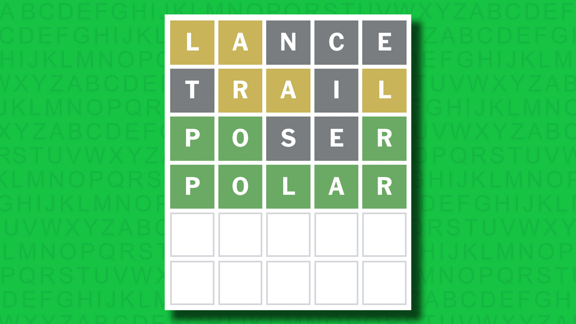 NYT Wordle answer for game 1439 on a green background