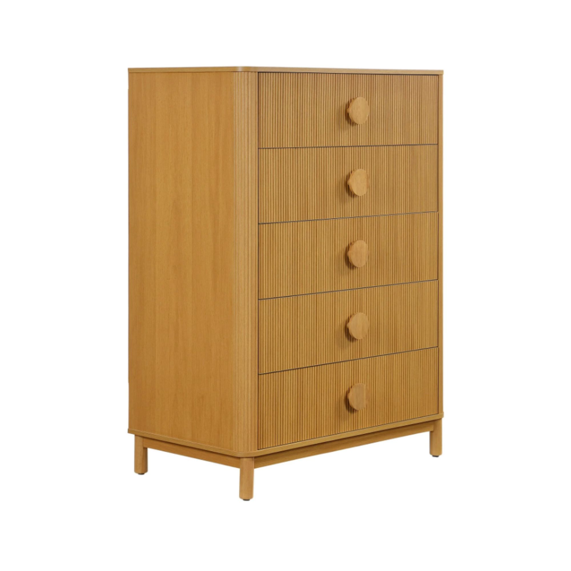 Beautiful Fluted 5-Drawer Dresser