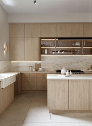 Light wood kitchen in neutral colors