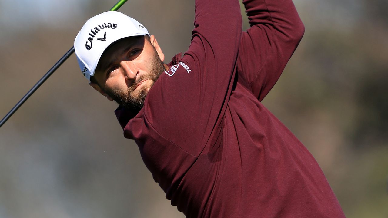 Jon Rahm takes a shot at the 2023 Farmers Insurance Open