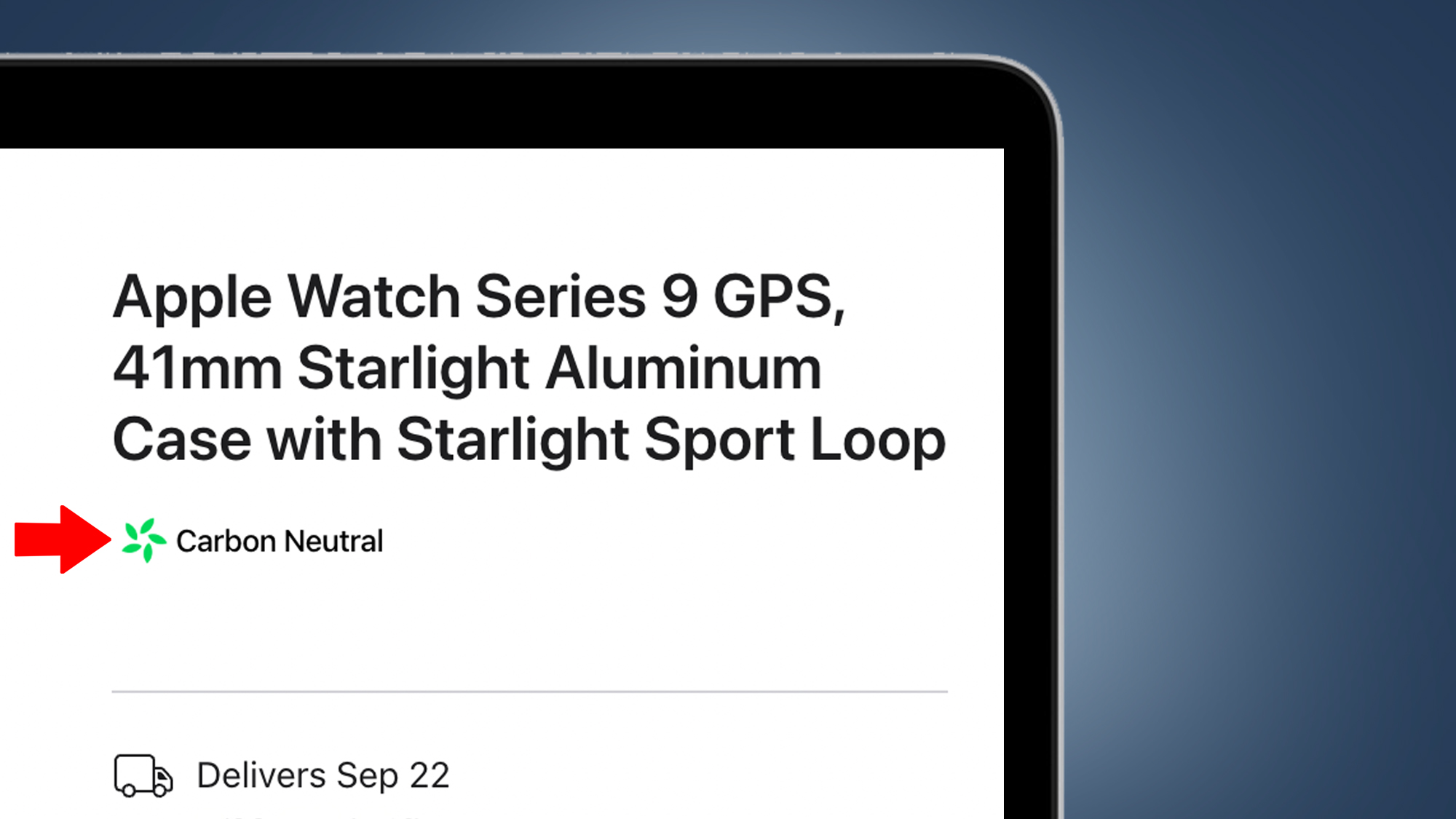 Un écran de laptop affichant la page de l'Apple Store pour une Apple Watch 9