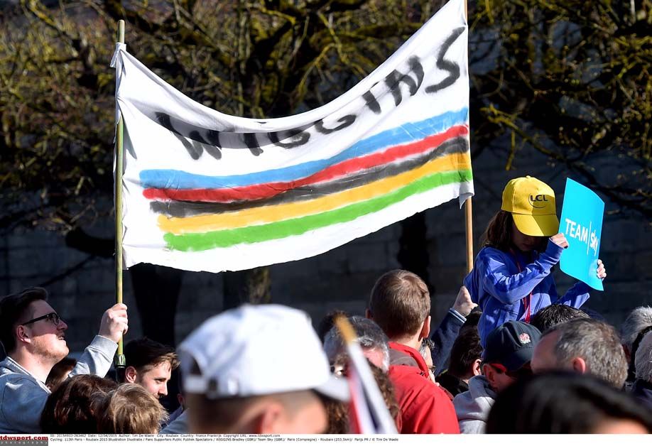 There were plenty of fans out for Bradley Wiggins during Paris-Roubaix