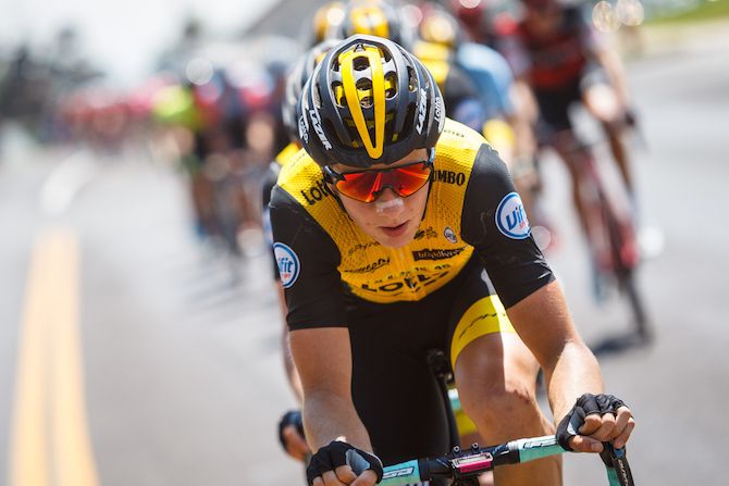 LottoNL-Jumbo chase down the break on stage 3 of the 2018 Tour of Utah between Antelope Island and Layton City