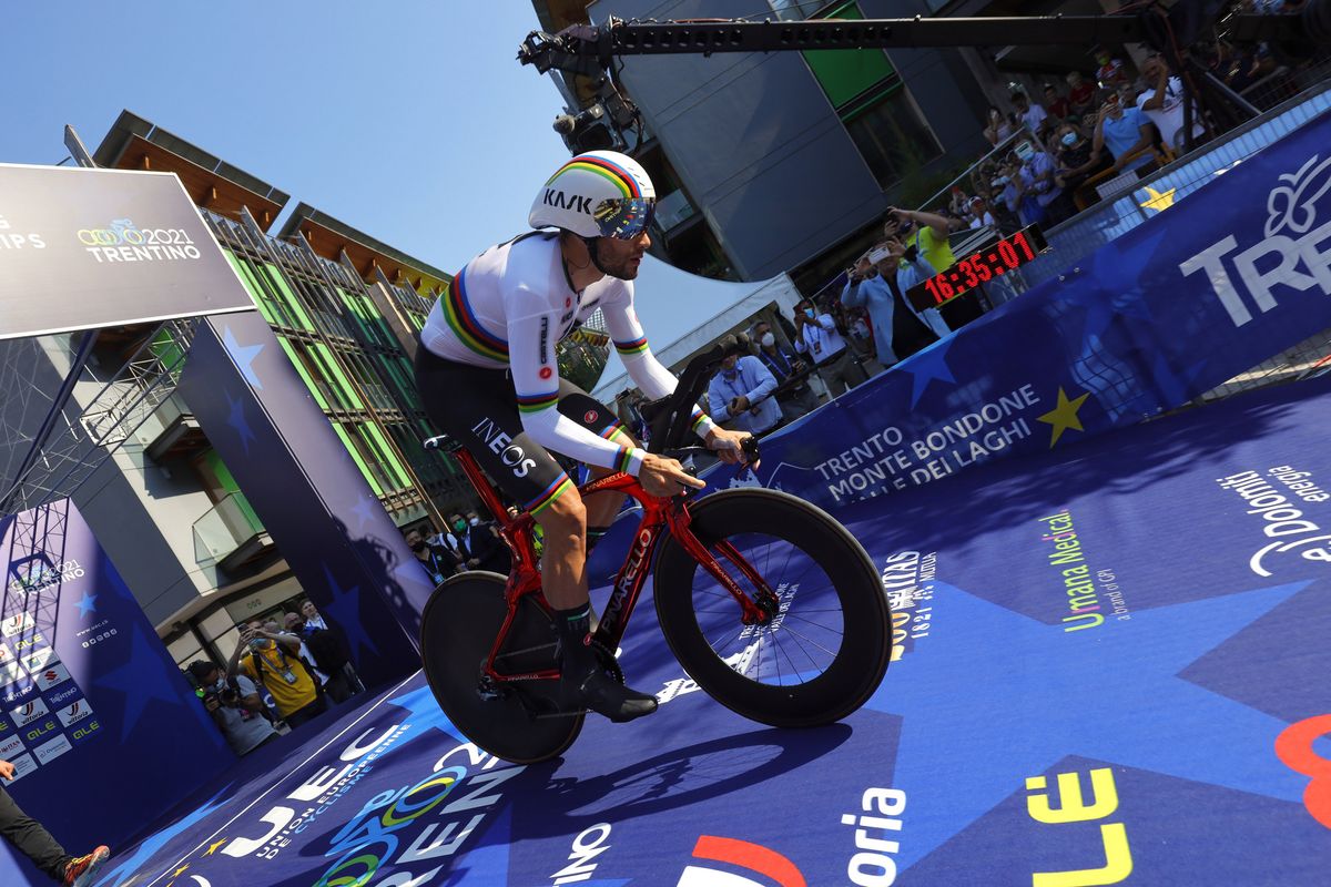 2021 UEC Road European Championships Trento Elite Mens Individual Time Trial 224 km 09092021 Filippo Ganna Italy photo Ilario BiondiBettiniPhoto2021