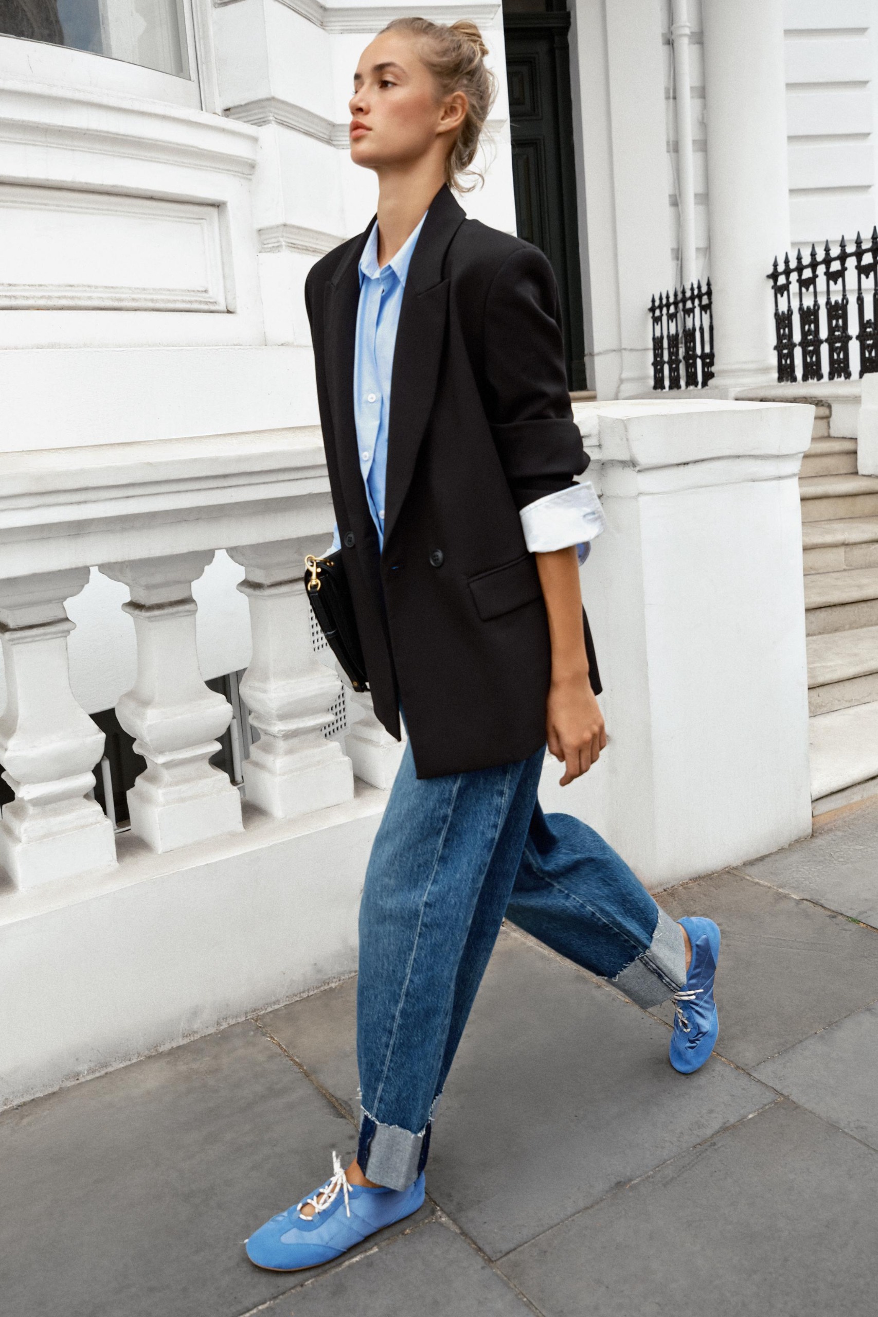 Sporty Ballet Flats - Blue - 5
