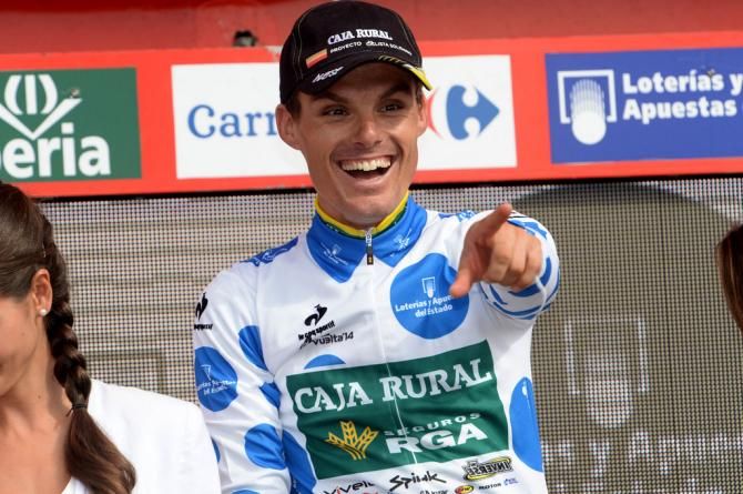 Luis Leon Sanchez (Caja Rural) was all smiles on the podium