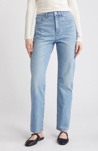 90er-Jahre-Jeans mit hoher Taille und geradem Schnitt