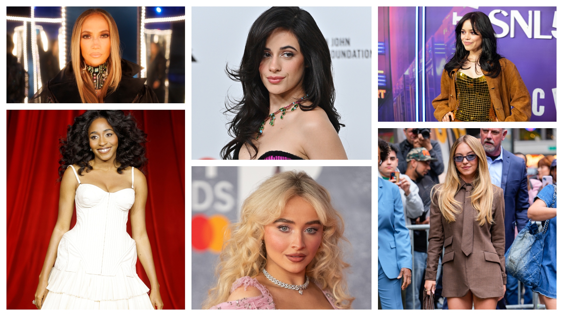 collage of celebrities with butterfly haircut