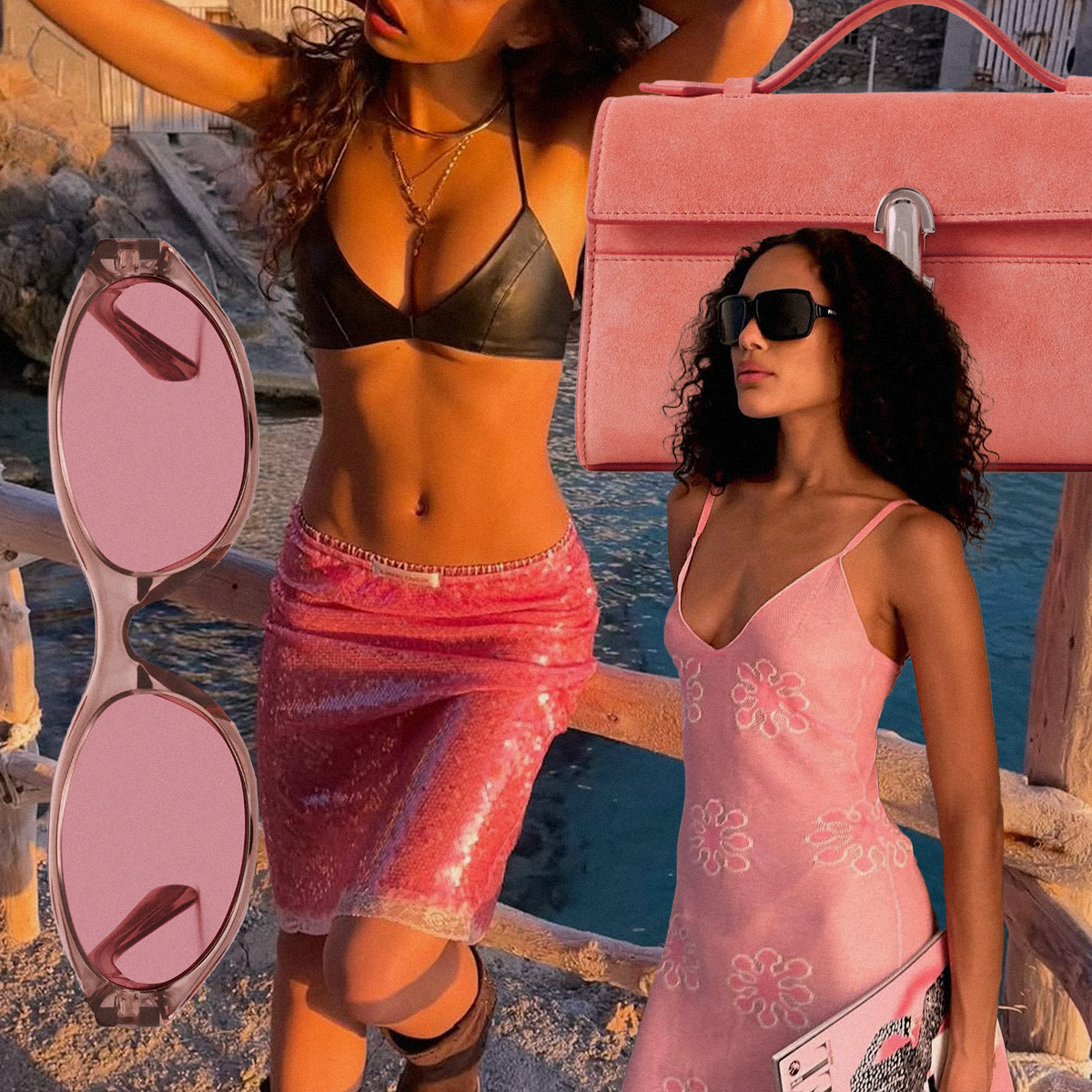 Influencers wearing guava-colored clothes. 