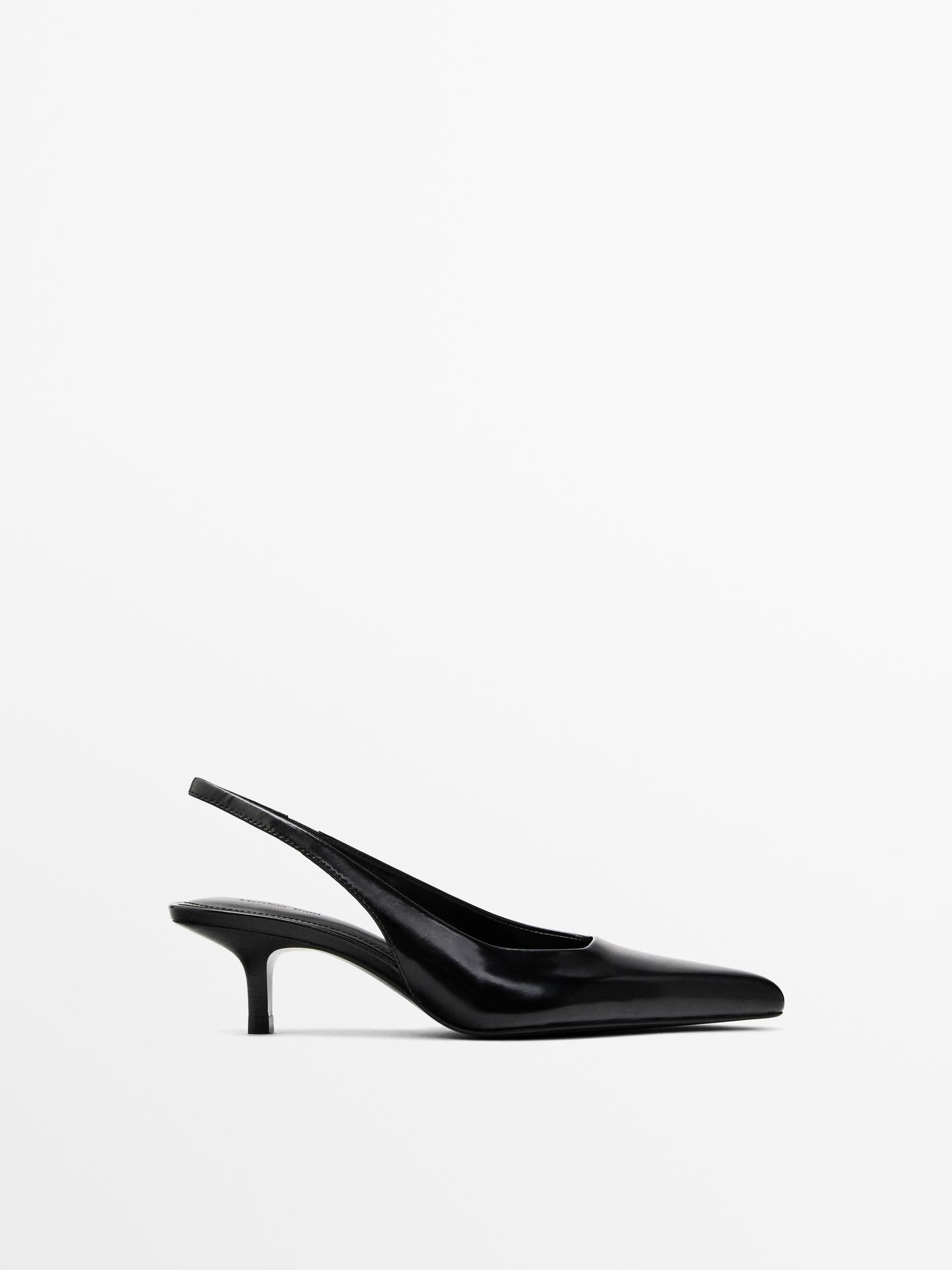 Leather High-Heel Mules