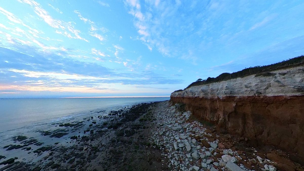 Insta360 Sphere video grab. Image of the coast.
