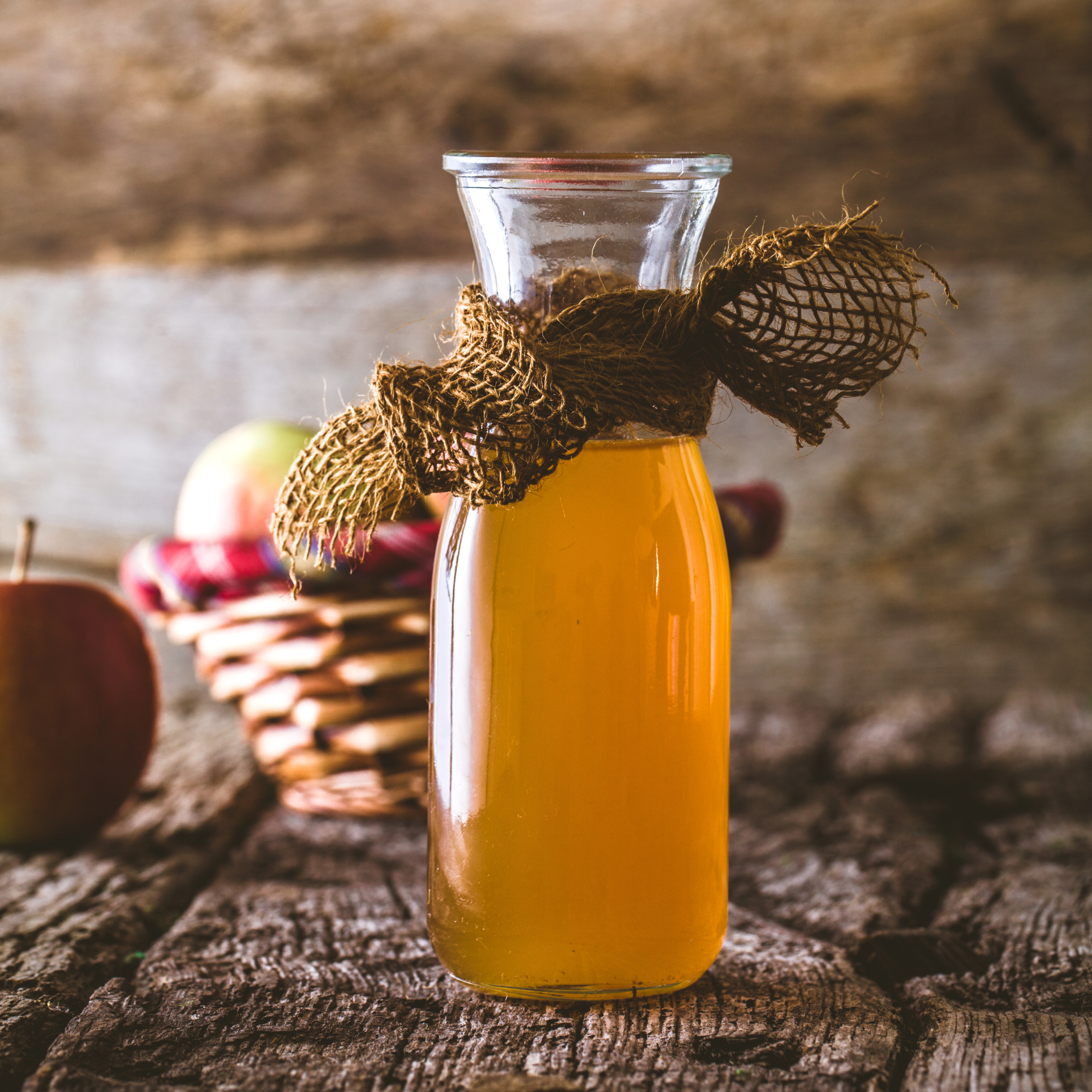Bottle of apple cider vinegar.