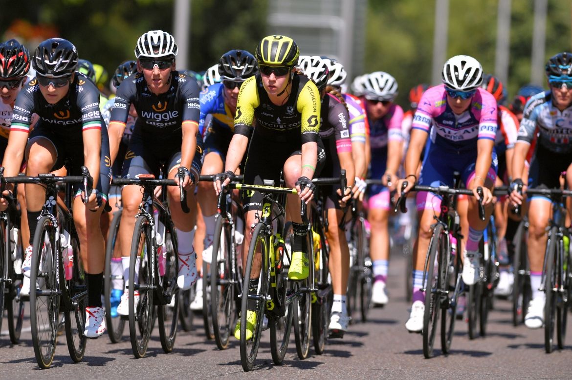 Elisa Longo Borghini (Team Wiggle High5), Lisa Brennauer (Team Wiggle High5), Jessica Allen (Team Mitchelton-Scott)