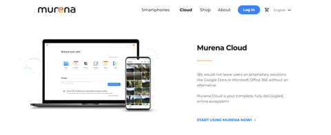Murena Cloud website January 2023
