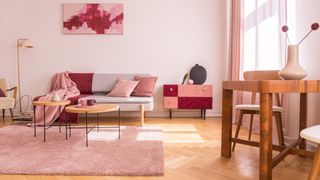 Red and pink living room