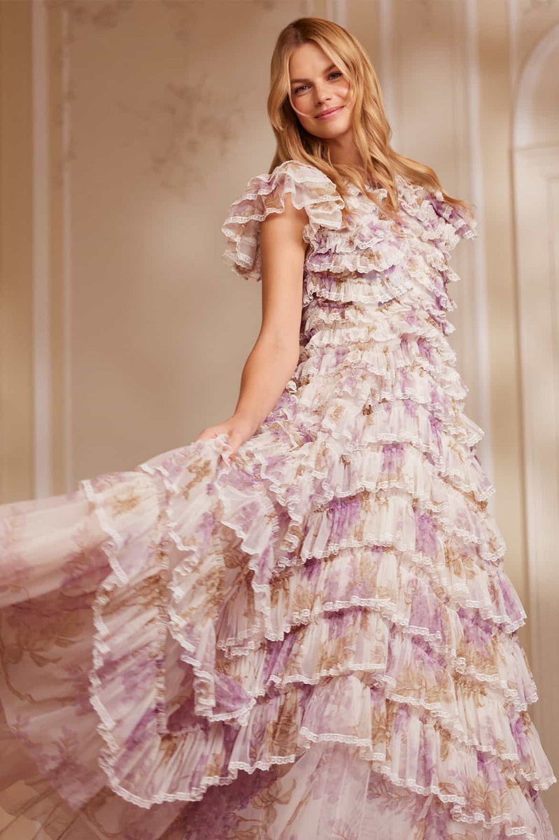 Wisteria Ruffle Lace Gown