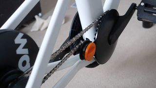 Zwift Ride smart bike, a close-up photo of the crankset