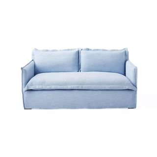 Pale blue linen sofa