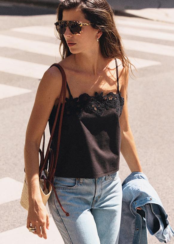 Yara Top - Black - Organic Cotton - S&amp;eacute;zane