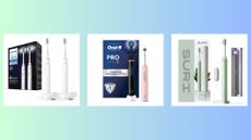 A selection of electric toothbrushes by Phillips, Oral B and Suri