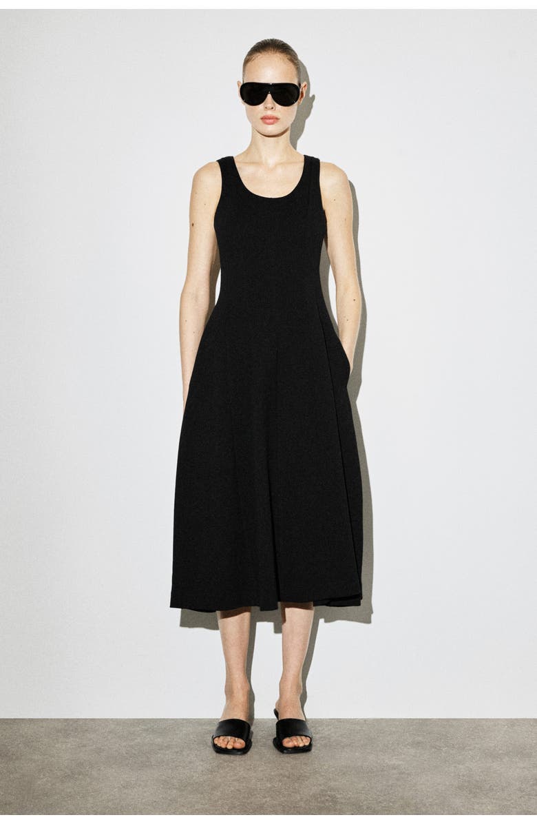 Sculpted Cotton Midi Dress
