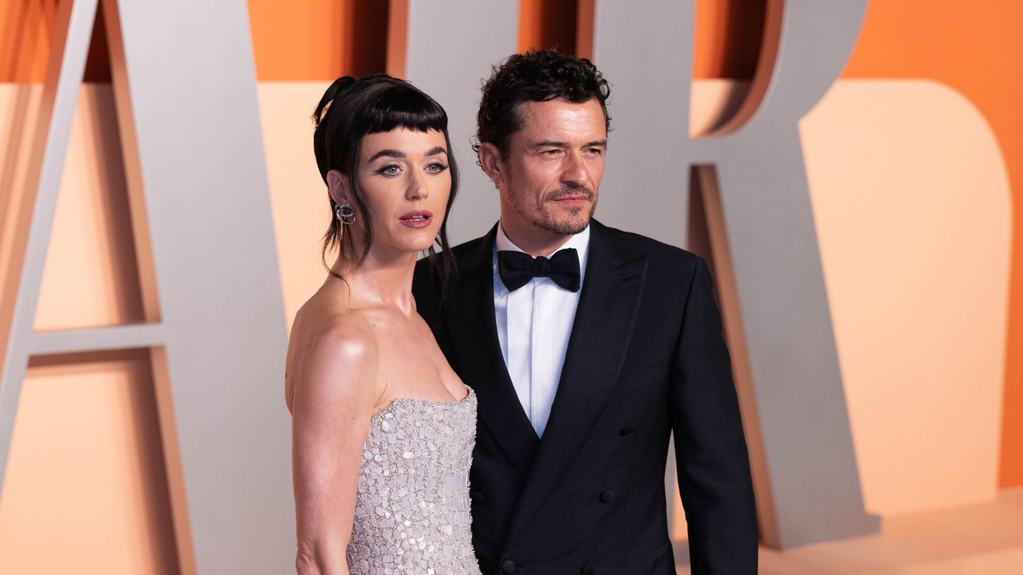 Katy Perry and Orlando Bloom attend the Vanity Fair Oscars party