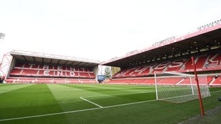 View of the stands inside the City Ground, home of Nottingham Forest FC