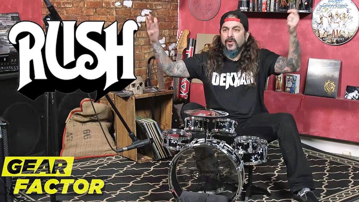 Mike Portnoy plays a tiny drumkit