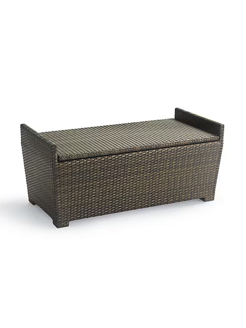 Tapered Wicker Storage Bench