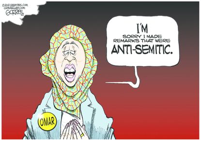 Political Cartoon U.S. Ilhan Omar anti-semitic